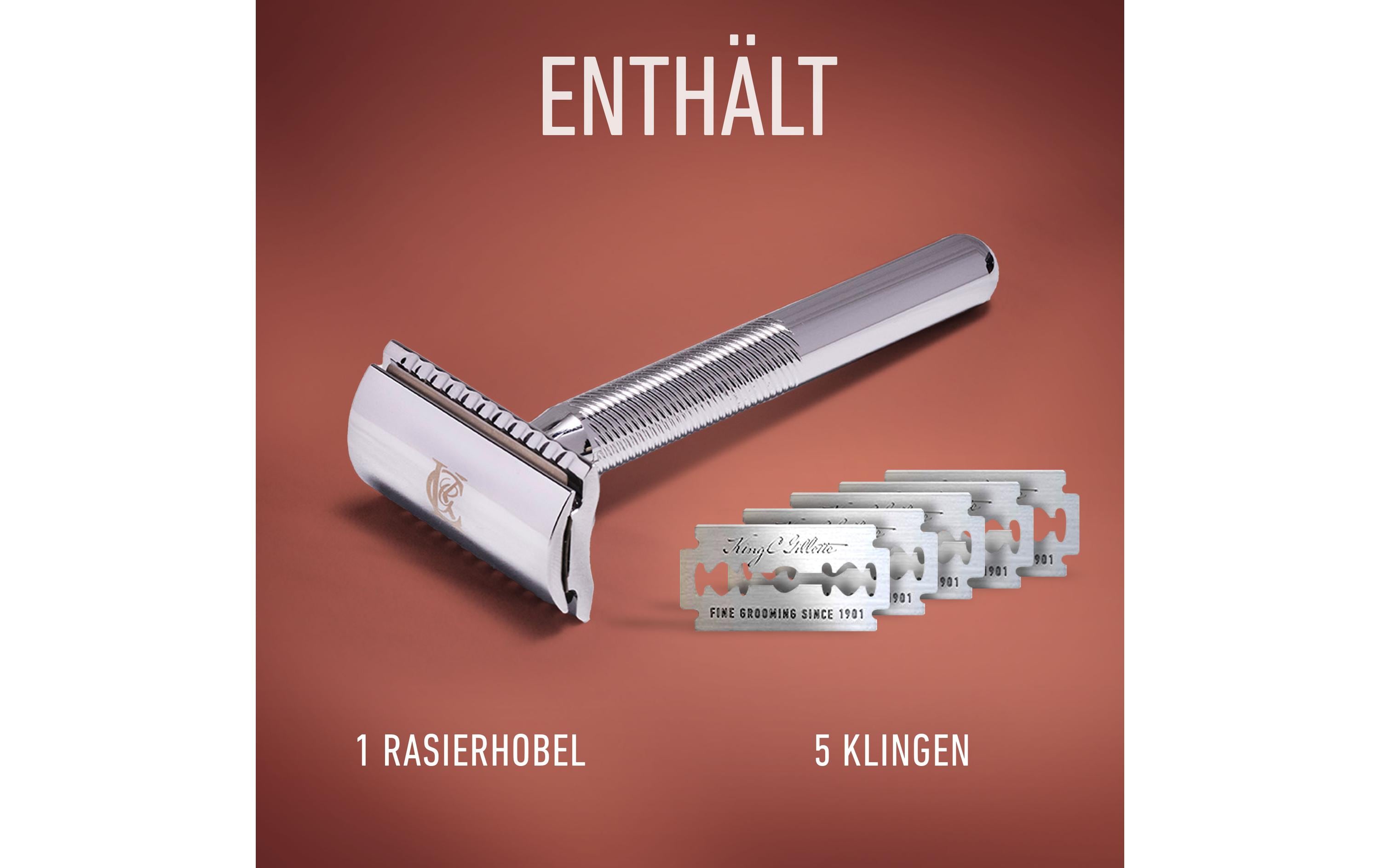 Rasierhobel mit 5 Klingen 1 Rasierer + 5 KlingenHerrenrasierer mit fünf langlebigen Rasierklingen