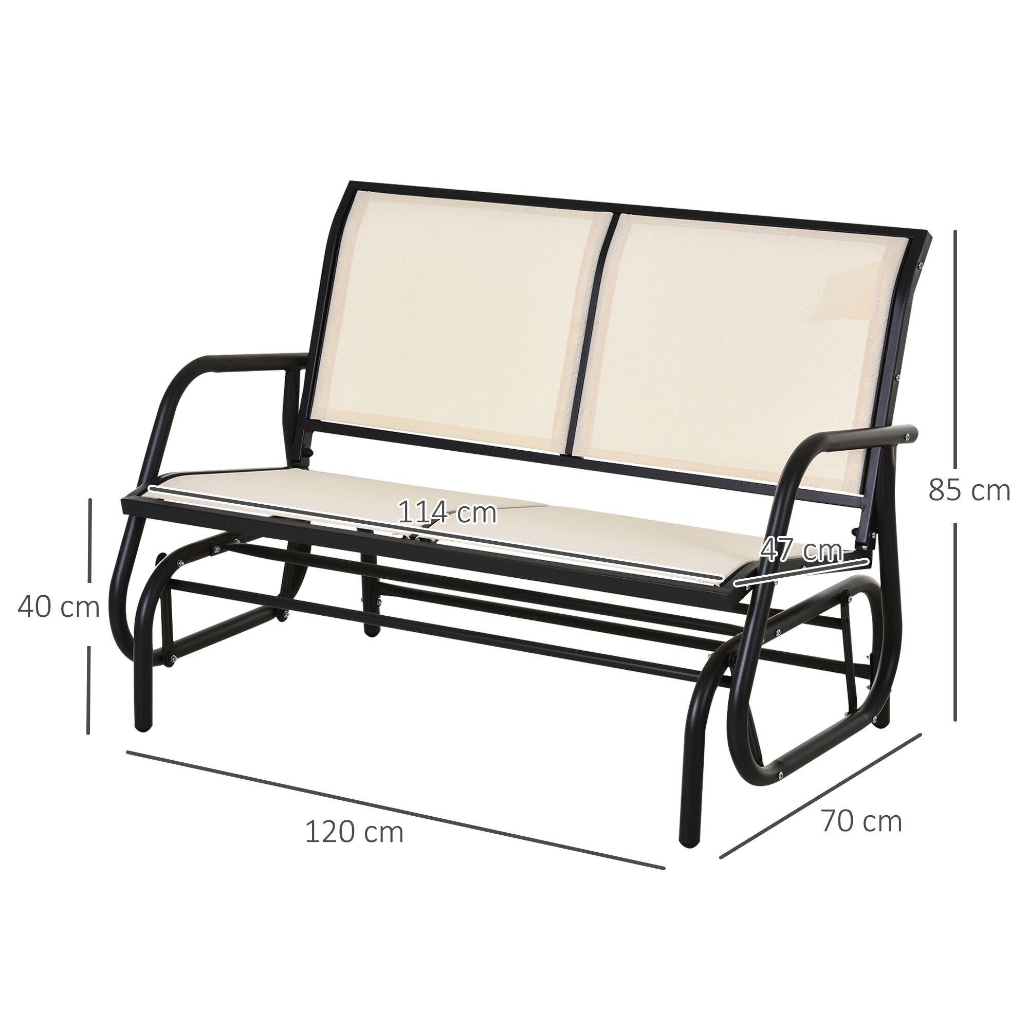 Outsunny Sitzbank mit Schaukelfunktion 120L x 70B x 88H cm