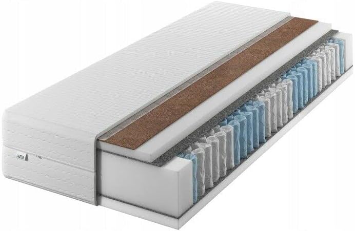 IZER Matratze 80x200 24 cm Taschenfederkern Härtegrad H3 H4 7 zonen Bett Matratzen 2 in 1 kokosfasern Rollmatratze Komfortschaum
