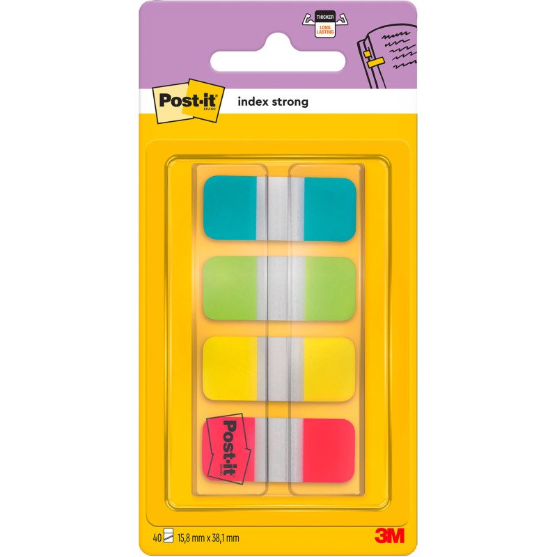 Marque-pages rigide étroit Classique Post-it - distributeur de 40 feuilles