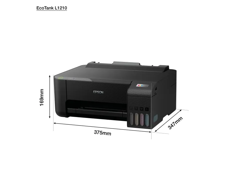 Epson L1210 - Printer - farve - blækprinter - A4/Legal - 5760 x 1440 dpi - op til 10 spm (mono) / op til 5 spm (farve) - kapacitet: 100 ark - USB - sort
