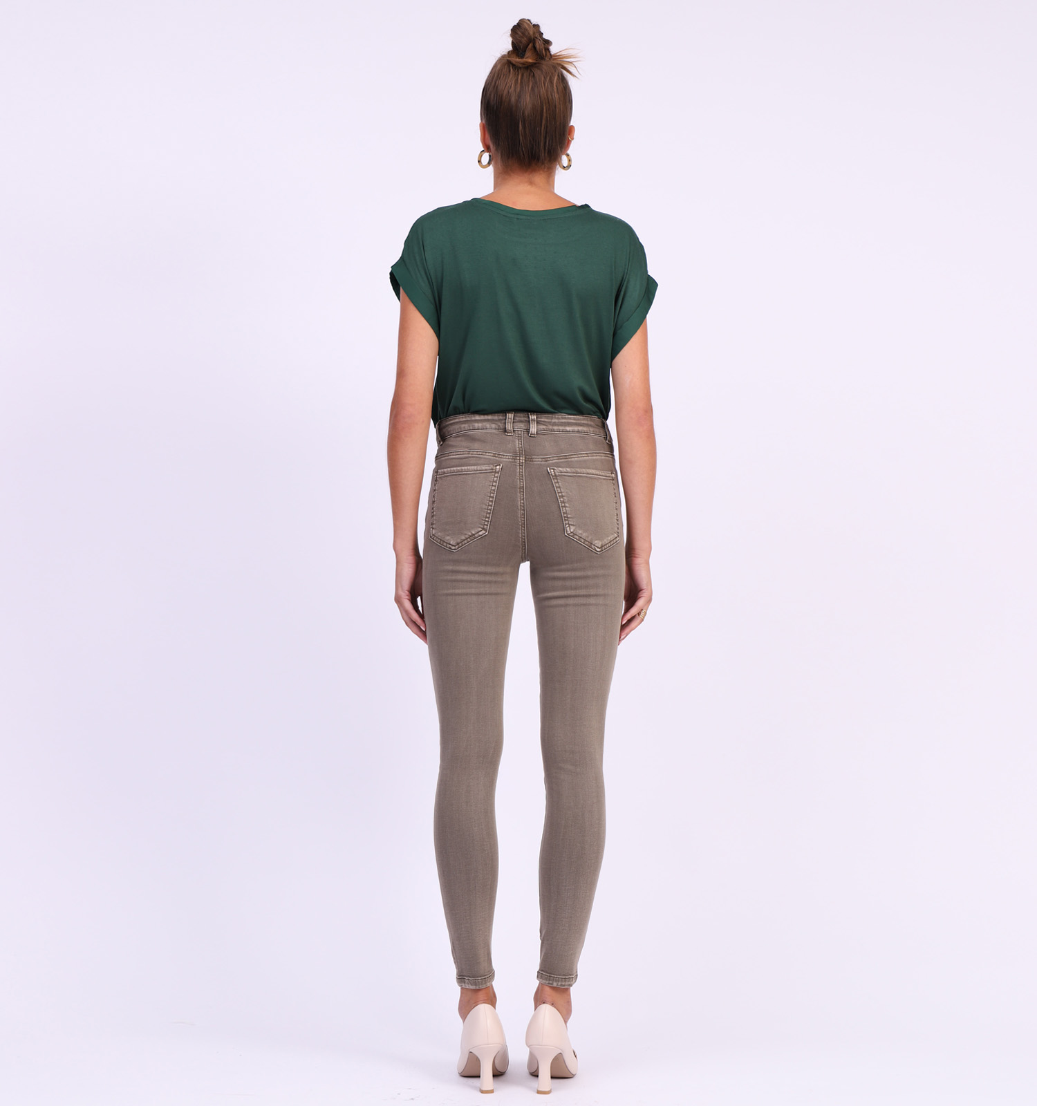 Skinny fit jeans bruin
