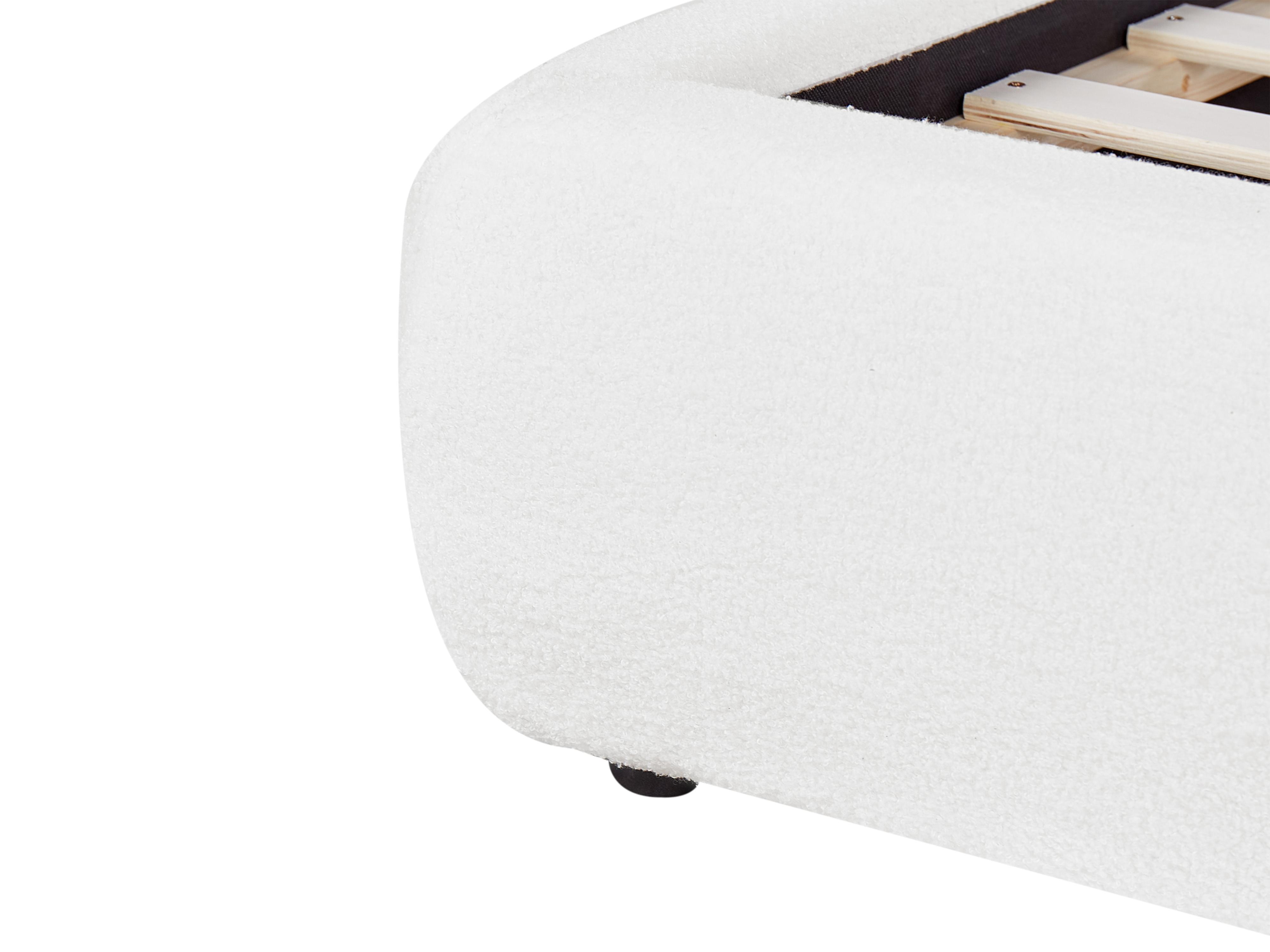 Bed Bouclé VINAY 180 x 200 cm Wit