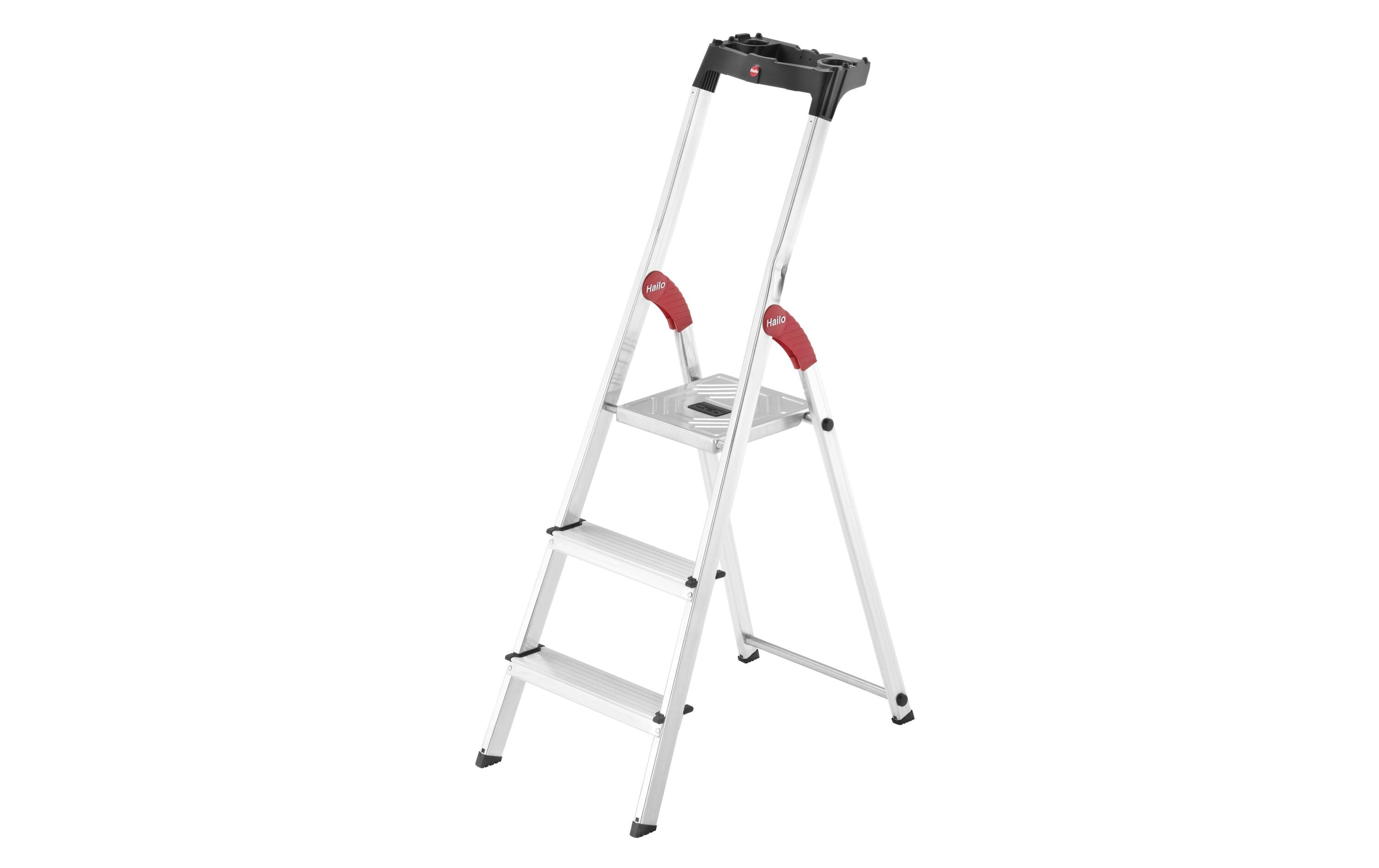 Stehleiter L60 3 StufenDie praktische Alu-Sicherheits-Haushaltsleiter
