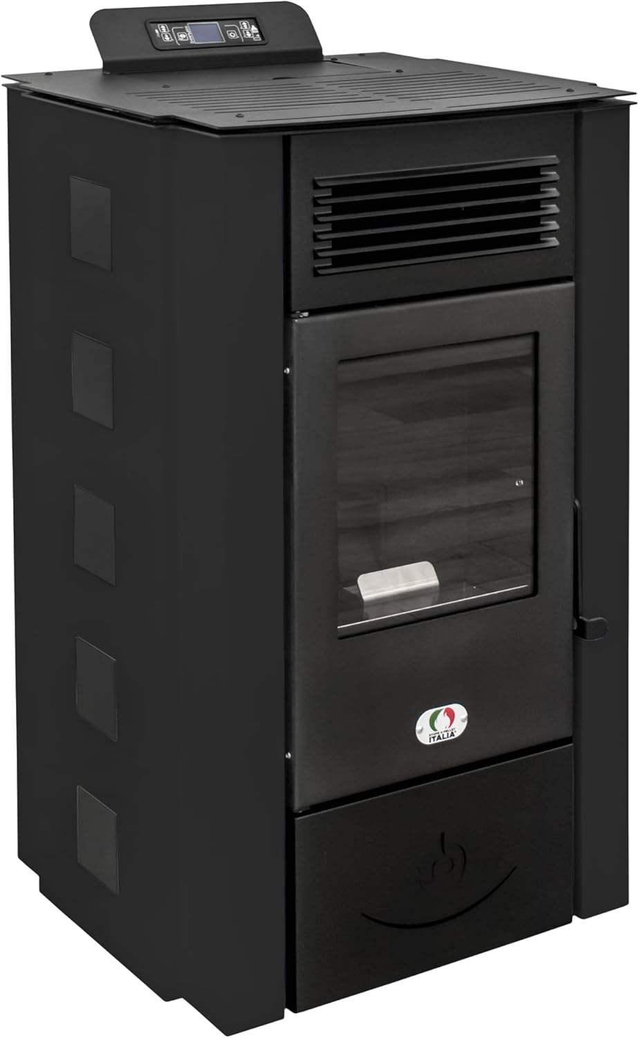 STUFE A PELLET ITALIA Colorado 15 KW | Pelletöfen Effizienz 92% Heizt 140m² Autonomie 15 Std. Programmierbar 5 Geschwindigkeiten und Leistungsstufen 24 Monate Garantie Schwarz