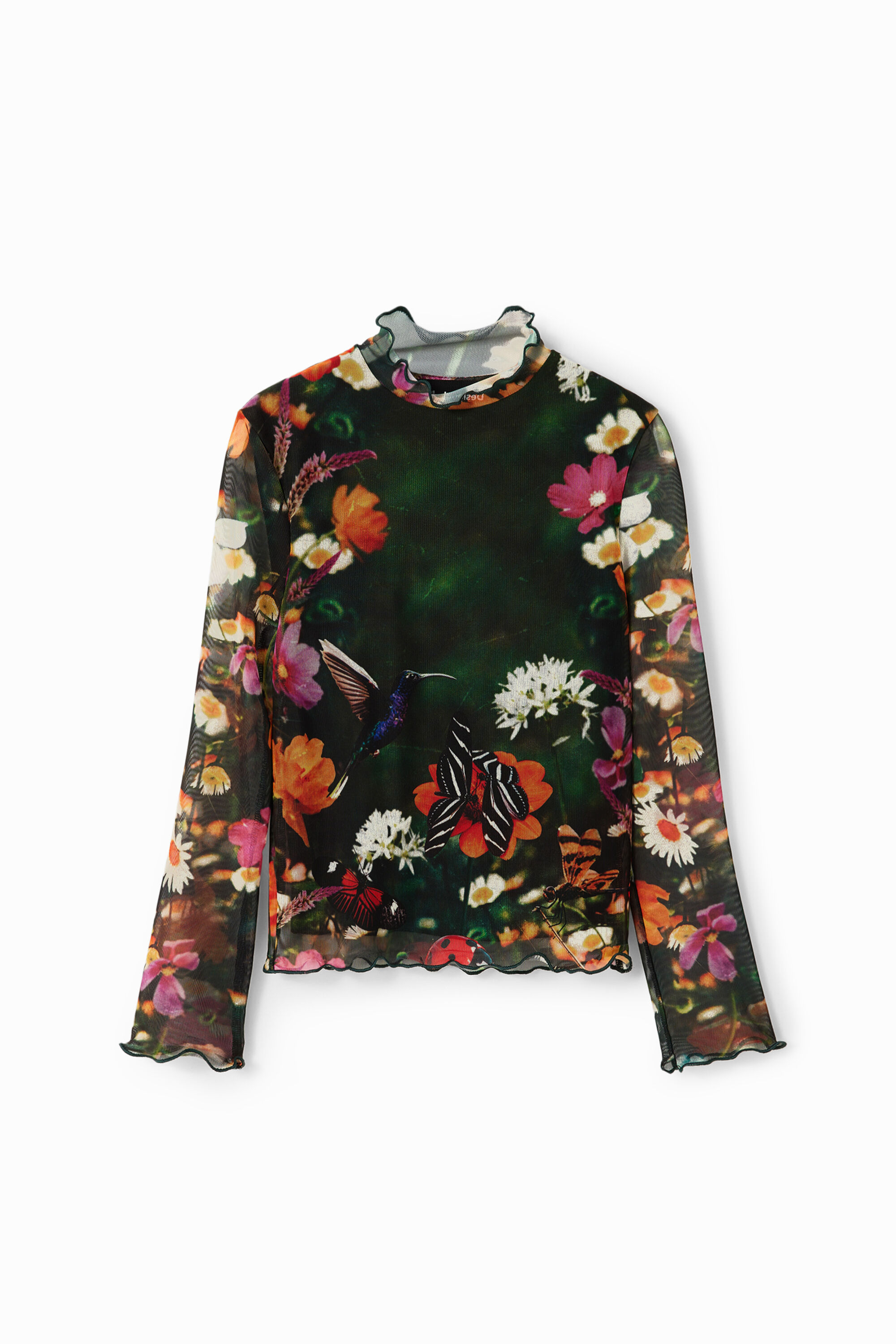 Camiseta de tule floral