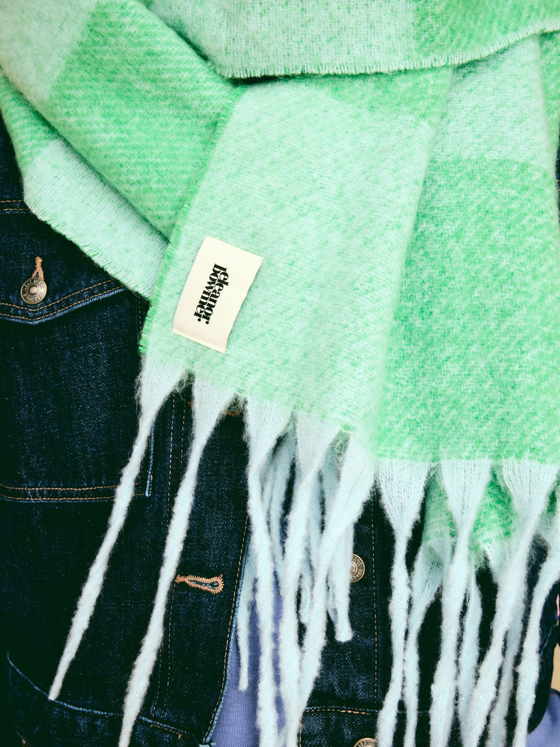 Eleanor Bowmer Blue and Green Check Scarf