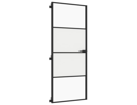 VIDAXL - Porte verre Porte intérieure mince noir 83x201,5 cm verre trempé alumini...