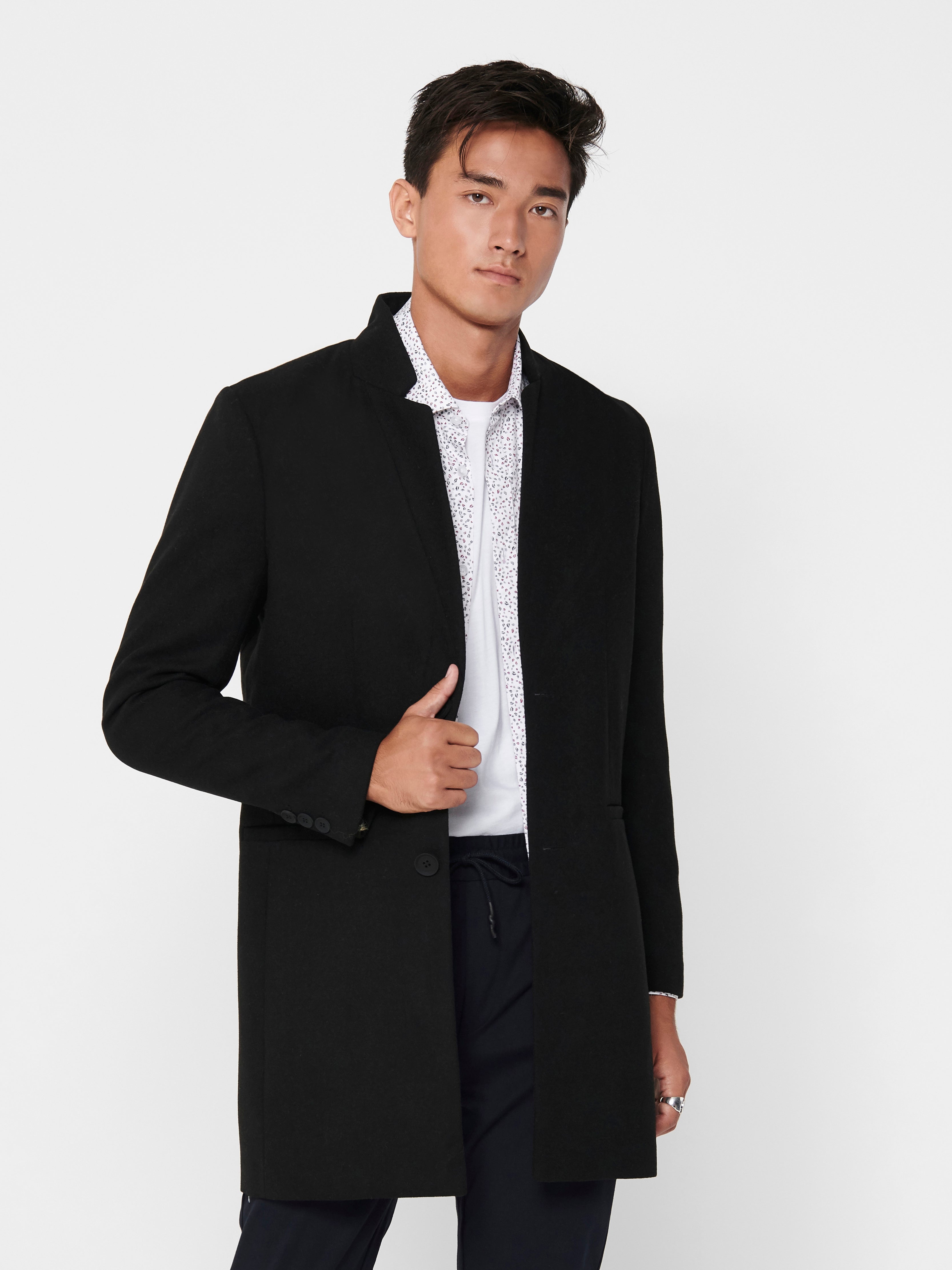 ONSMALIK Trenchcoat Black