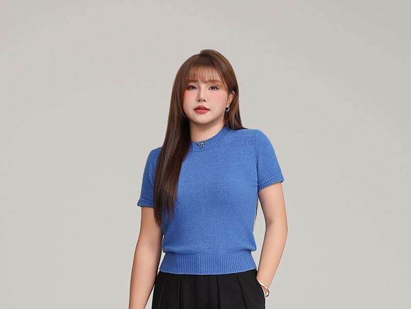 Telipino - Plus-size hoge taille effen wijde broek