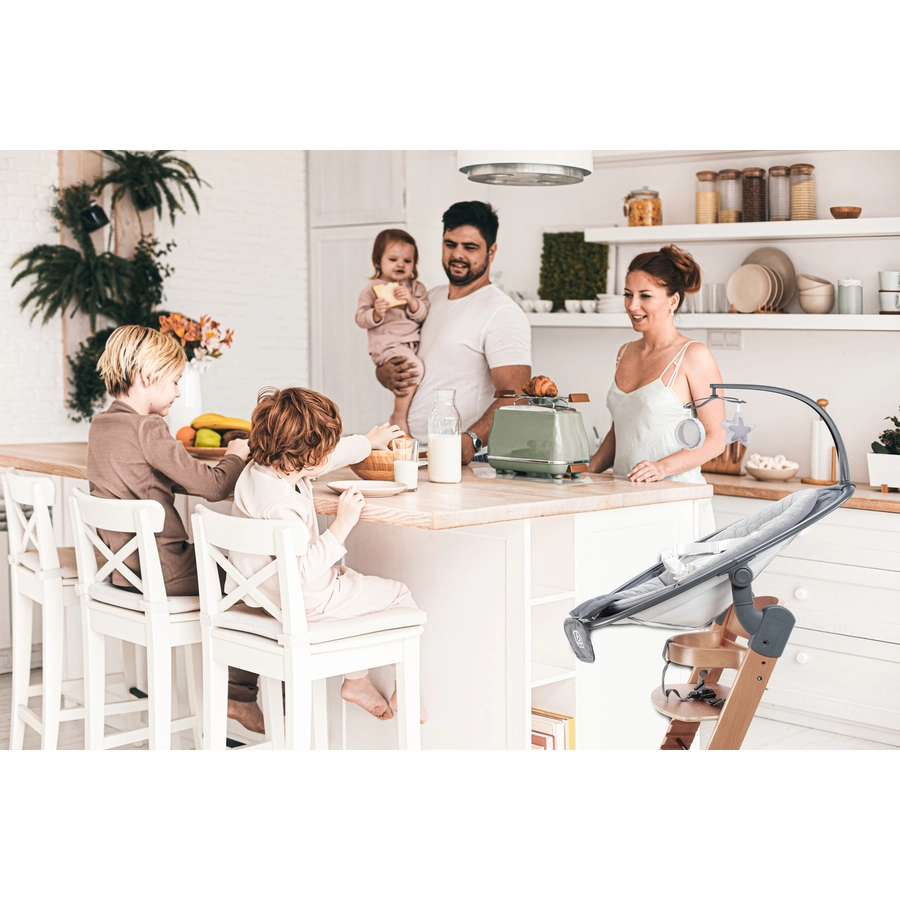 babyGO Hochhstuhl-Set Newborn Family White  Grey