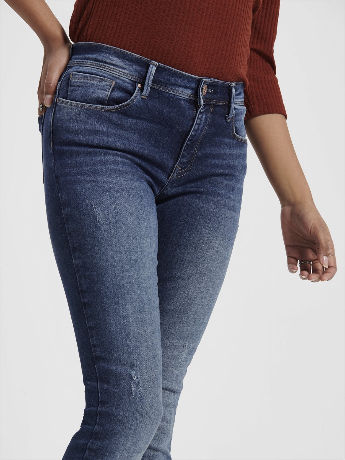 ONLSHAPE Mittlere Taille Skinny Fit Jeans Dark Blue Denim