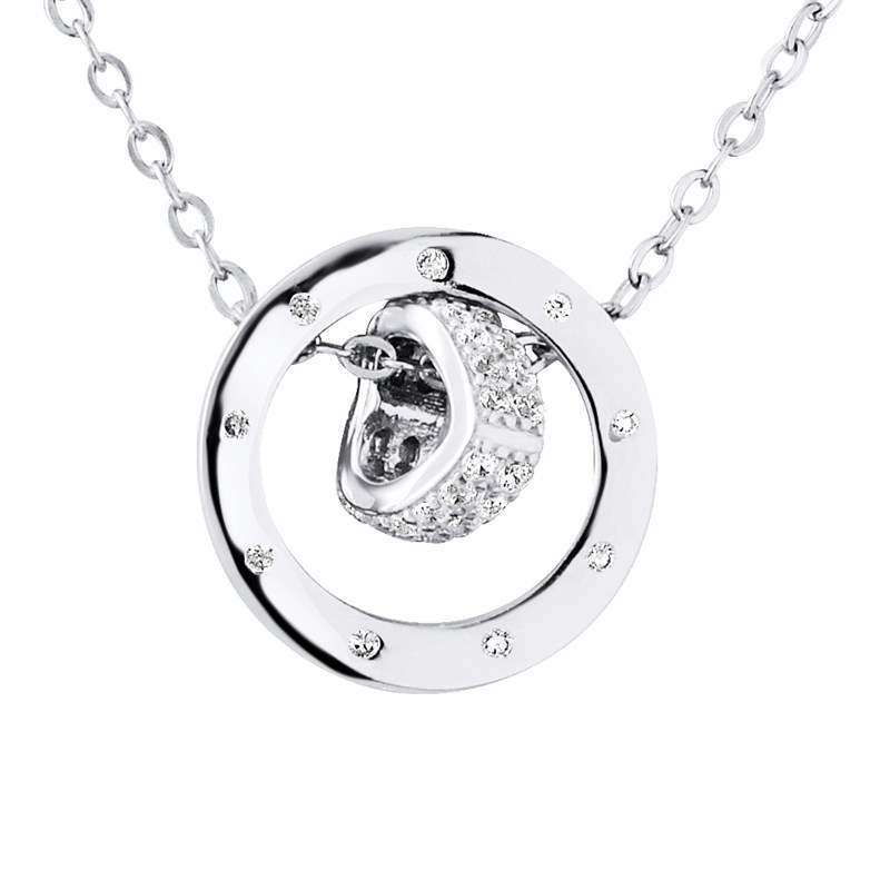 Collier COEUR ET ROND - Oxydes de zirconium - Argent 925