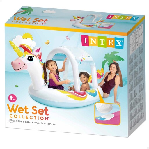 Piscina Intex Unicórnio com Teto Removível e Aspersor de Água