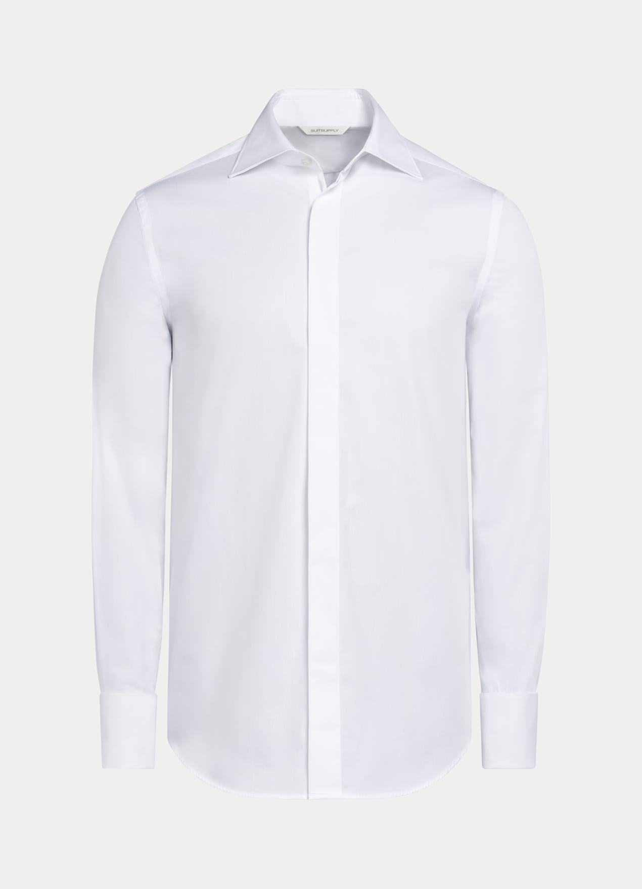 Chemise de smoking ajustée en twill blanche