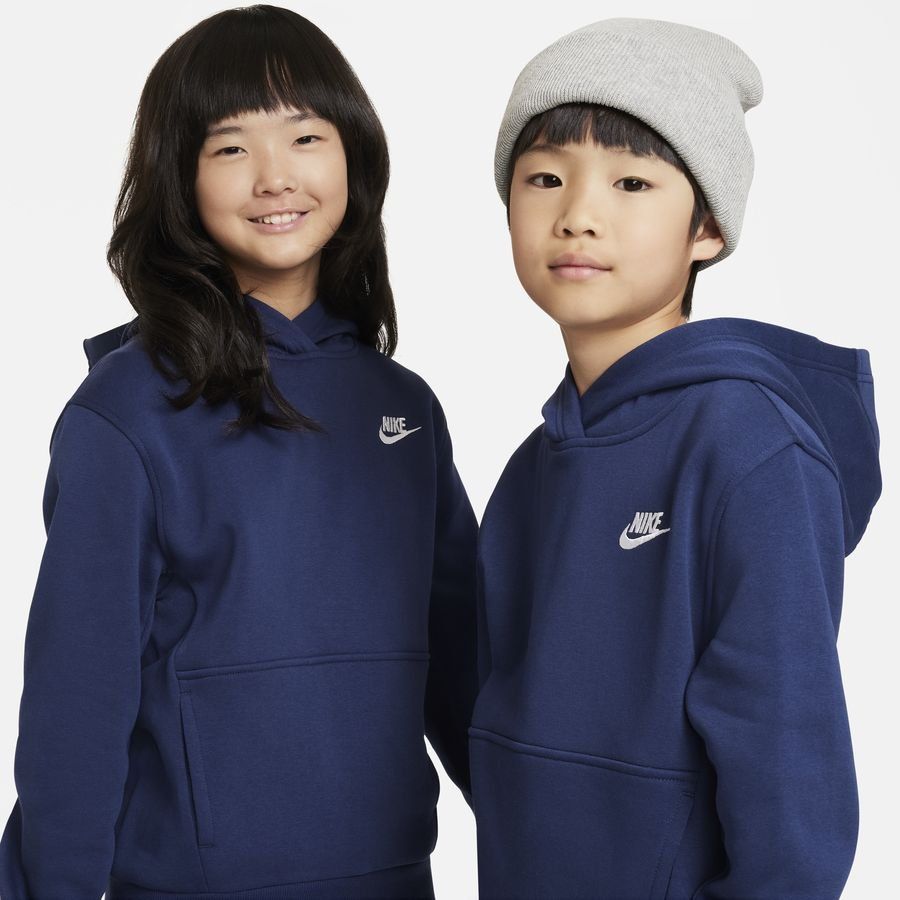Nike Sweat à Capuche NSW Club Fleece - Bleu Marine/Blanc Enfant