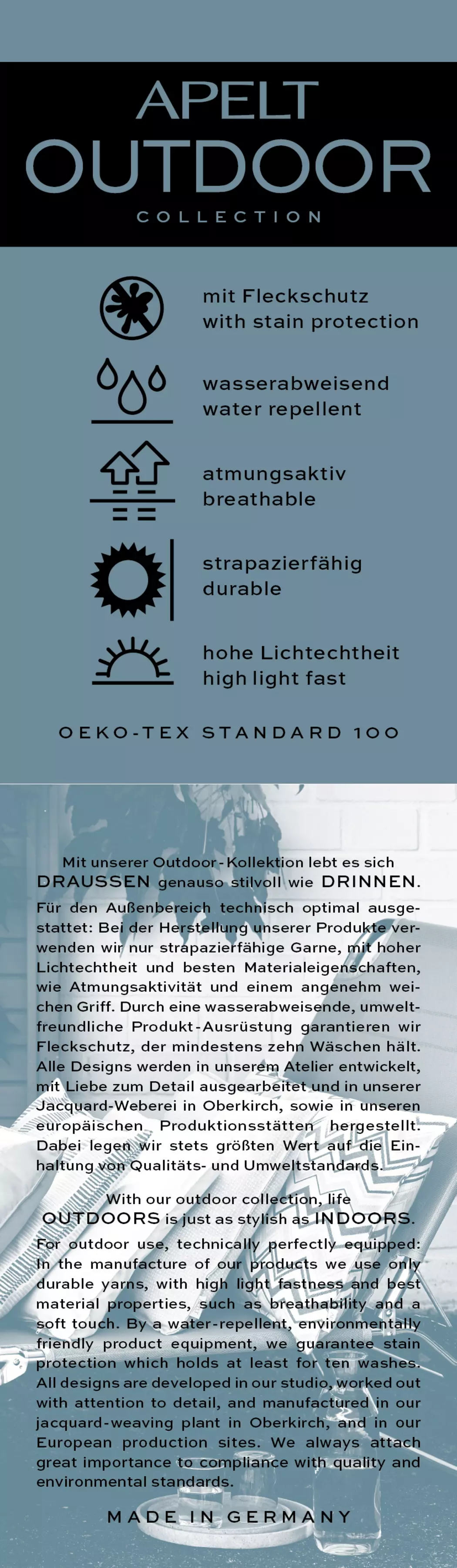 Tischläufer Outdoor 48 x 140 cm