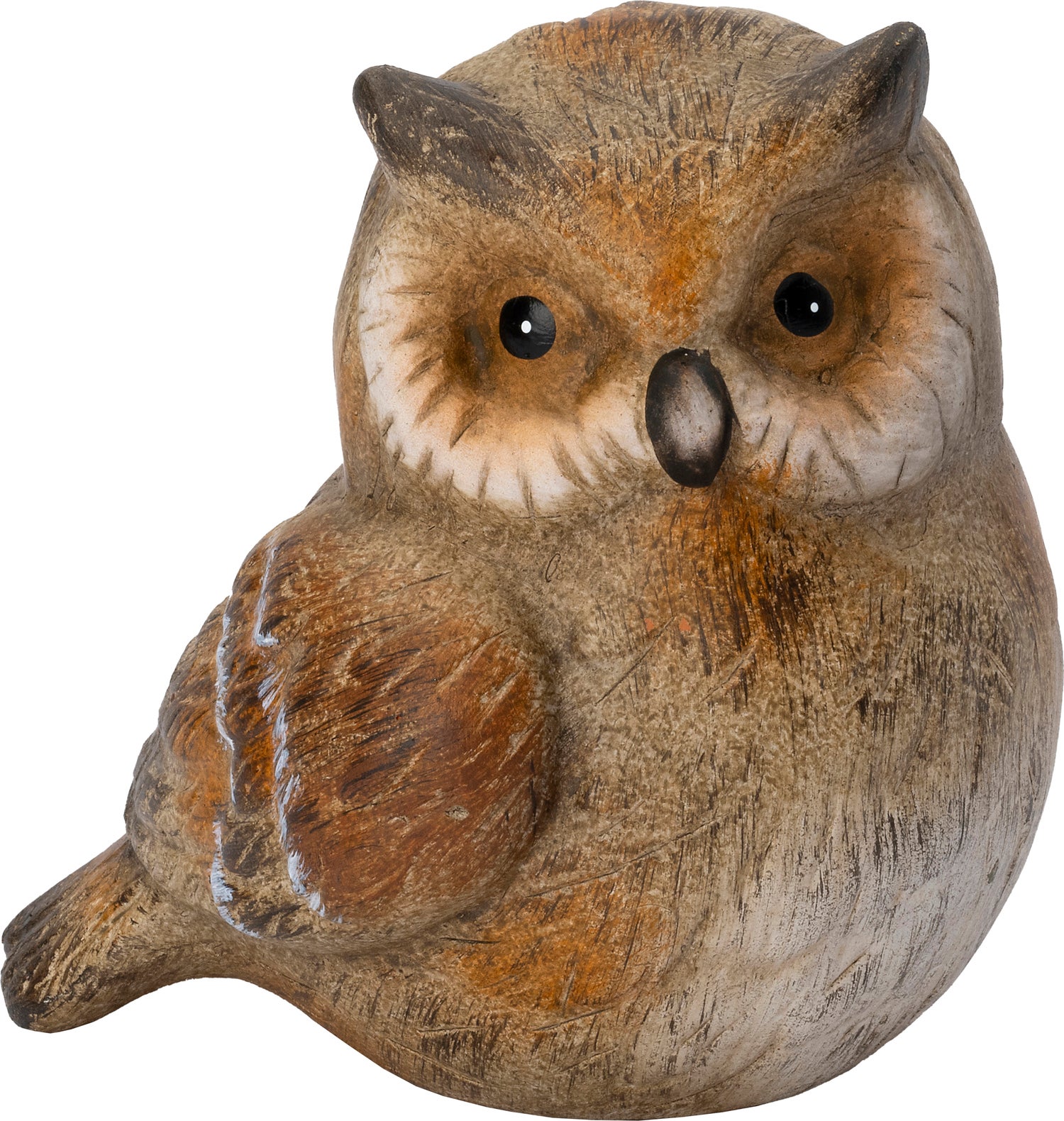 Intratuin tuinbeeld Hunter uil bruin 13,5 x 11 x 12 cm