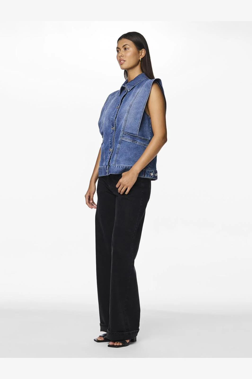 Pieces Pcfemma Loose Denim Vest Fsy