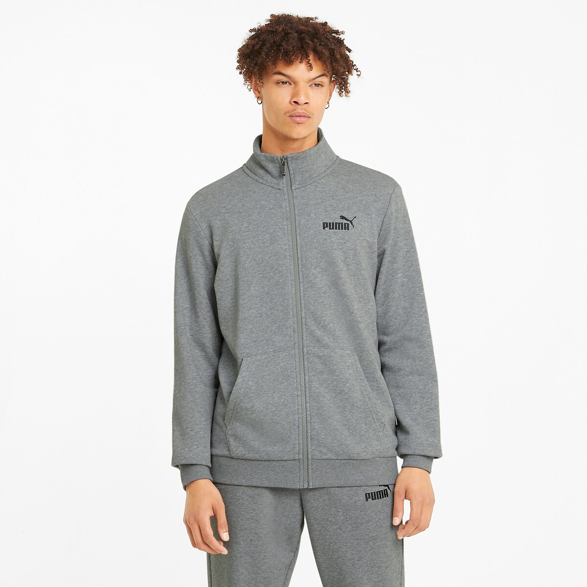 Suéter PUMA com zíper e logo pequeno essencial