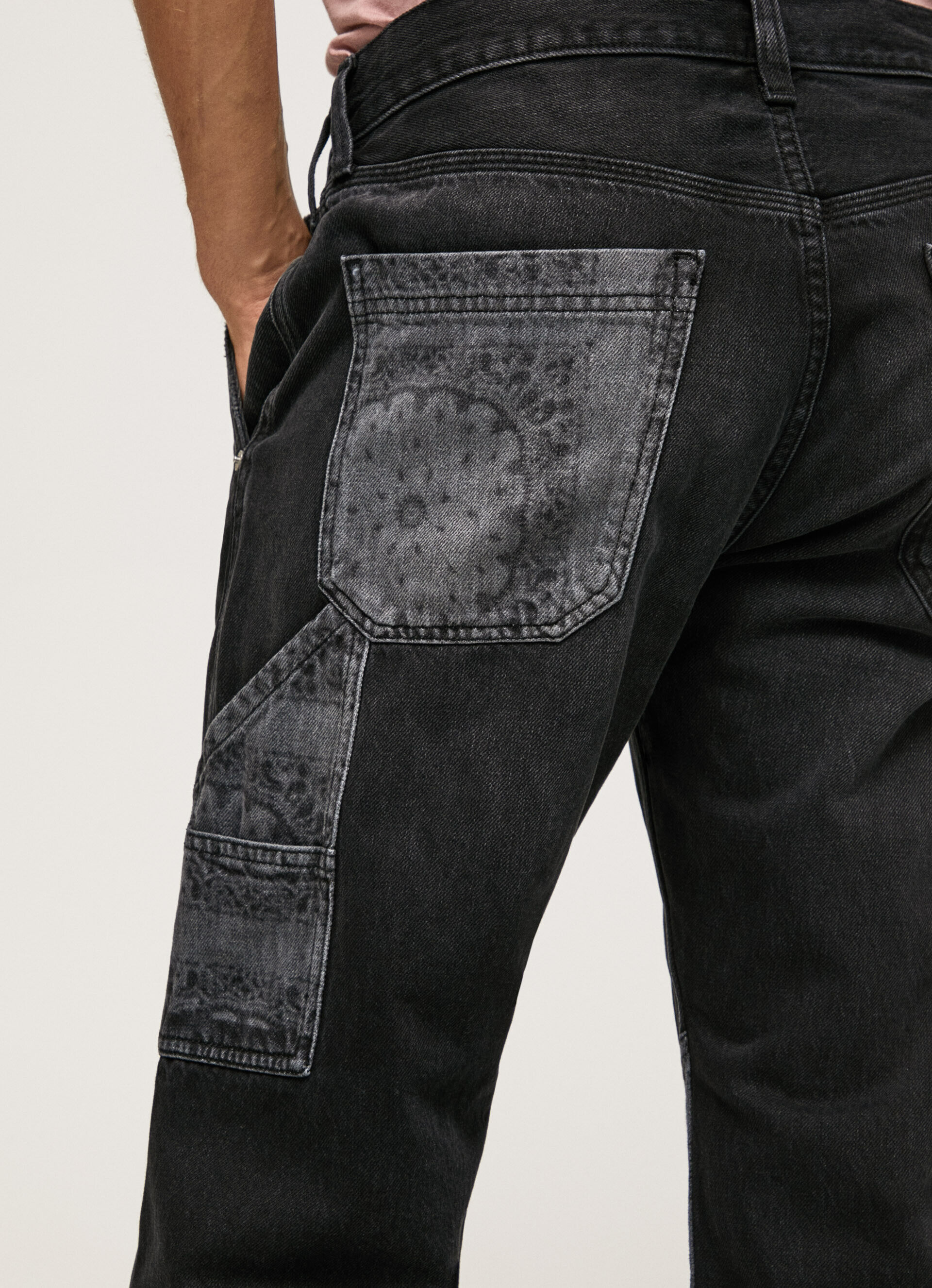 Calça jeans Jean Adams Relaxed Fit de cintura média - denim
