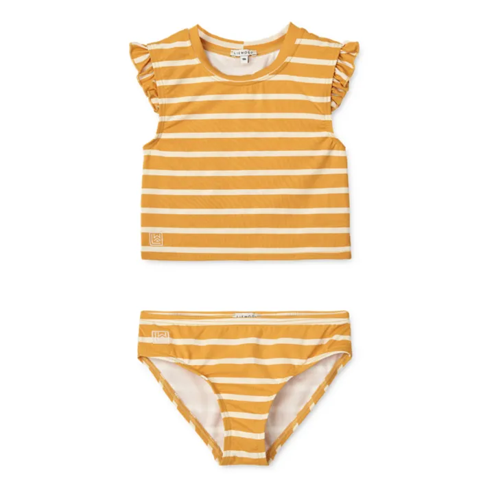 Liewood Maillot 2 Pièces Judie Rayé | Jaune moutarde