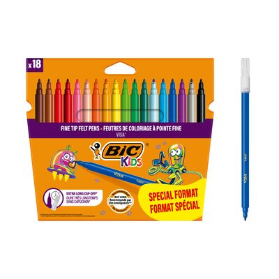 BIC Kids Visa - 18 Feutres format spécial - pointe fine