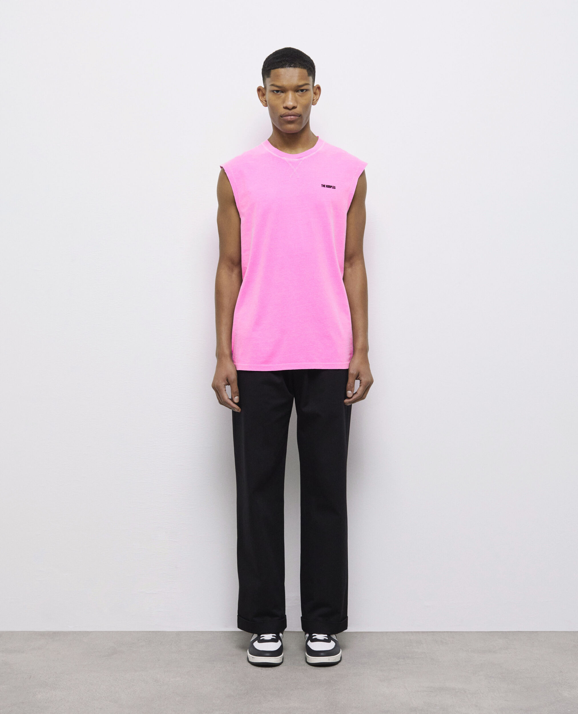 T-shirt rose fluo avec logo