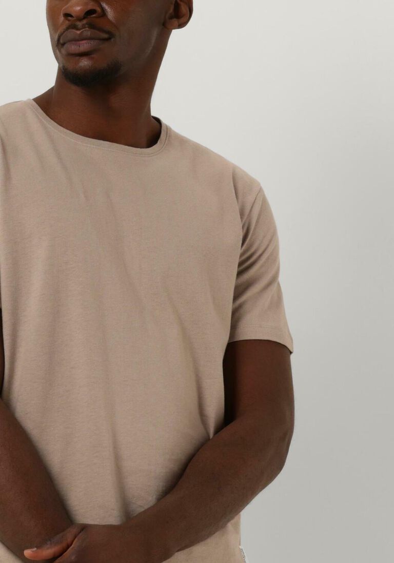 SELECTED HOMME beige selected homme t-shirt slhpan linen ss o-neck