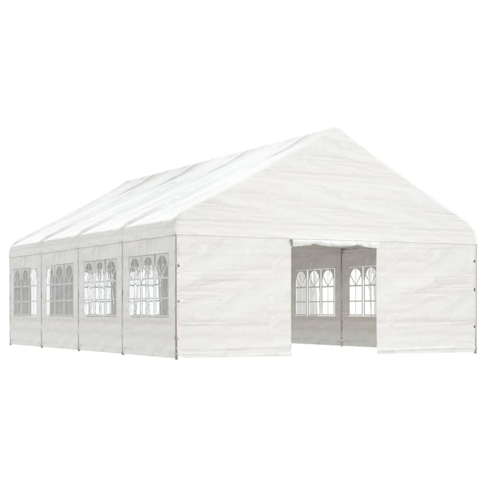 Belvédère avec toit blanc 8,92x5,88x3,75 m polyéthylène