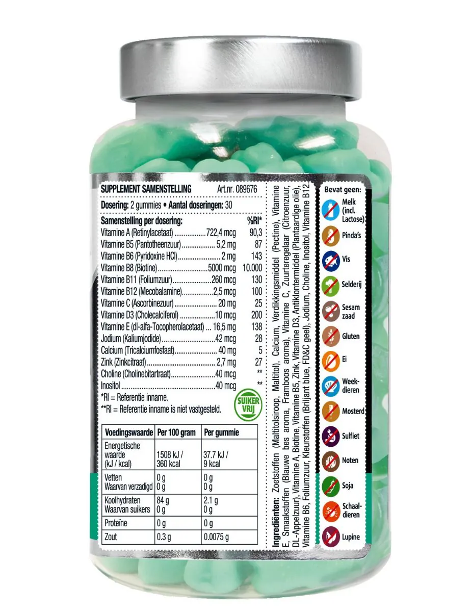 Haar Vitamines Gummies Suikervrij