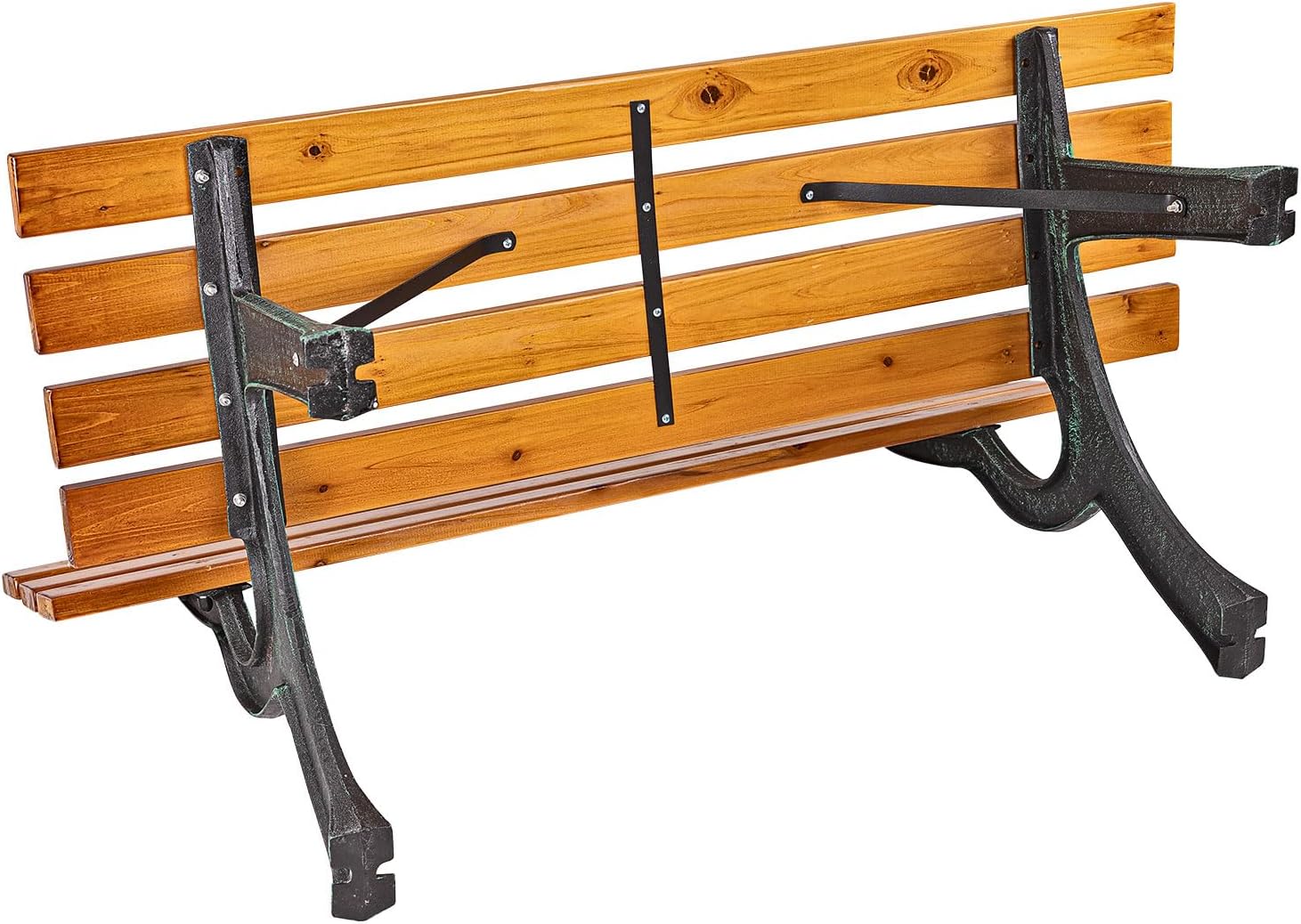 DEMA Parkbank Gartenbank Sitzbank Bank Gusseisen Holz Mahagoni - Farben 120 cm