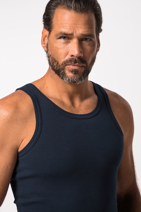 Tank Top, Rippe, ärmellos, bis 8XL