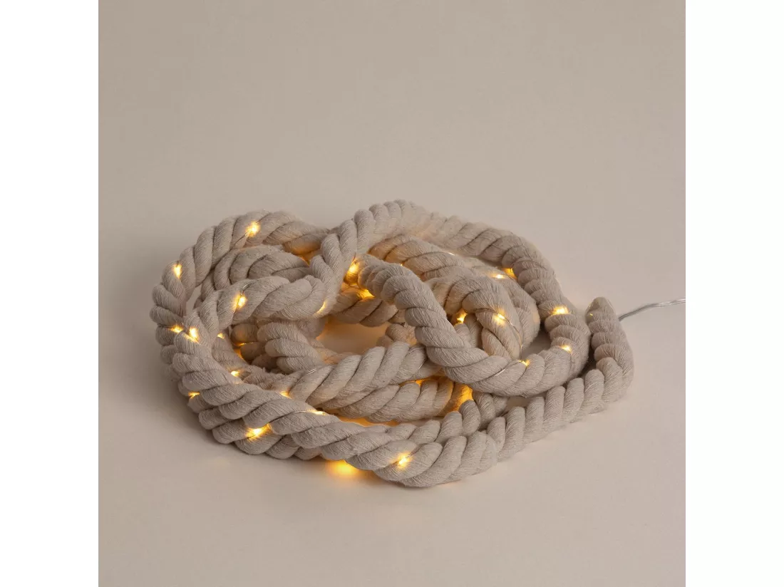 Guirlande LED Extérieure Corde avec Batterie Iraia 5m Blanc Chaud 2700K
