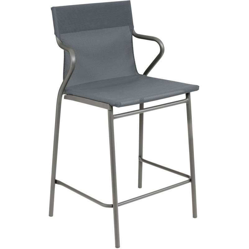 Fauteuil mi-haut Horizon Middle Lafuma - toile batyline - pied acier gris