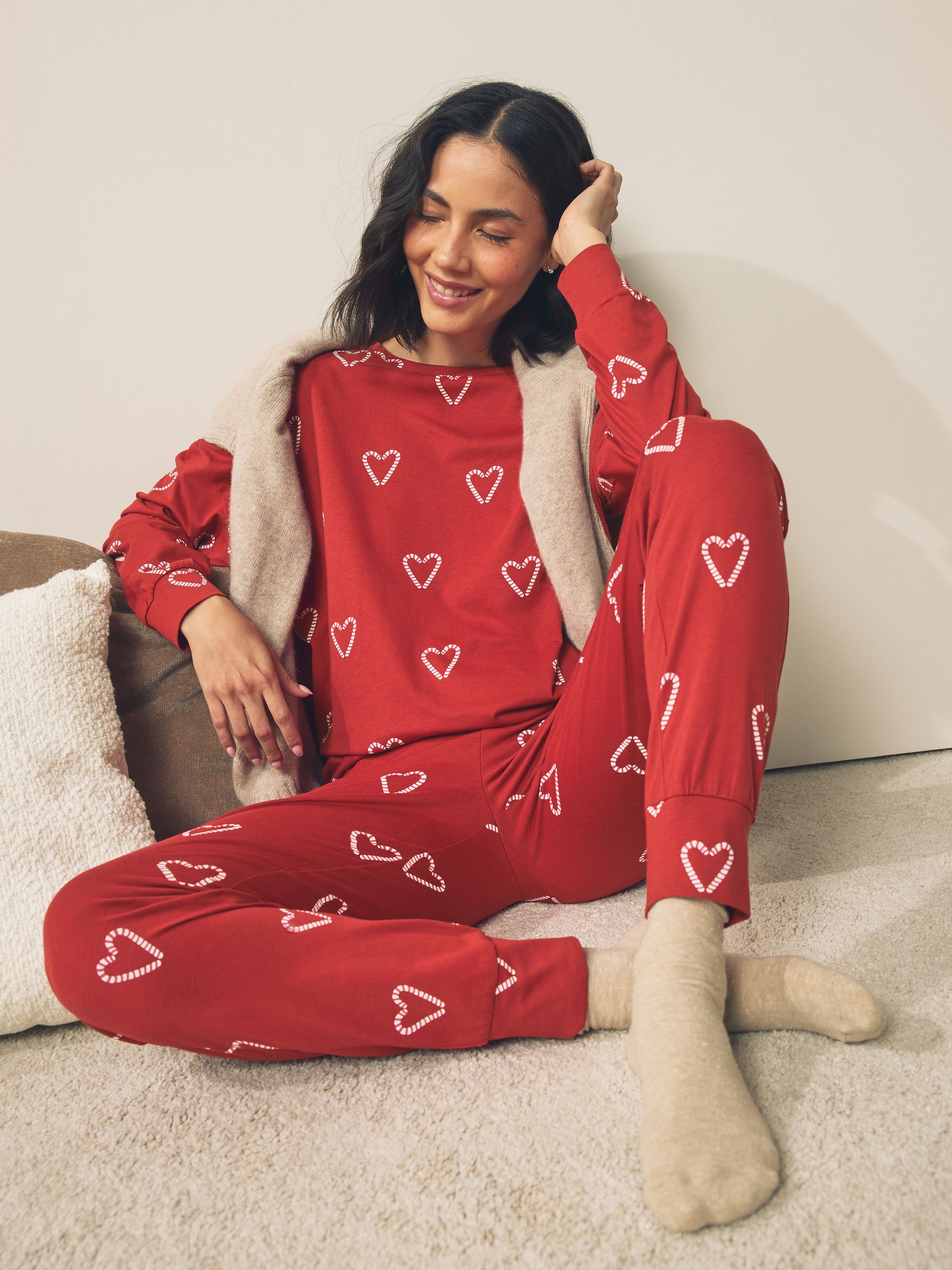 Rode zuurstokken - Pyjama met lange mouwen