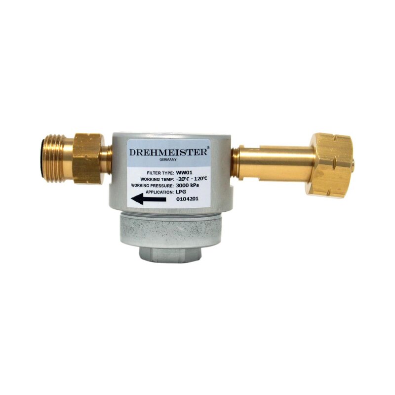DREHMEISTER Gasflaschenfilter Smart W21,8 x 1/14 LH (lange Version)