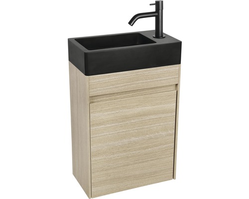 Wastafelmeubel Verschil HURA L BxHxD 39,5 x 52 cm x 21,5 cm Frontkleur eiken
