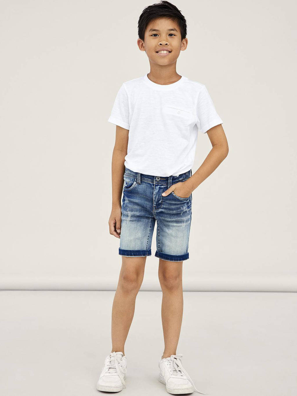NAME IT slim fit jeans bermuda NKMTHEO stonewashed