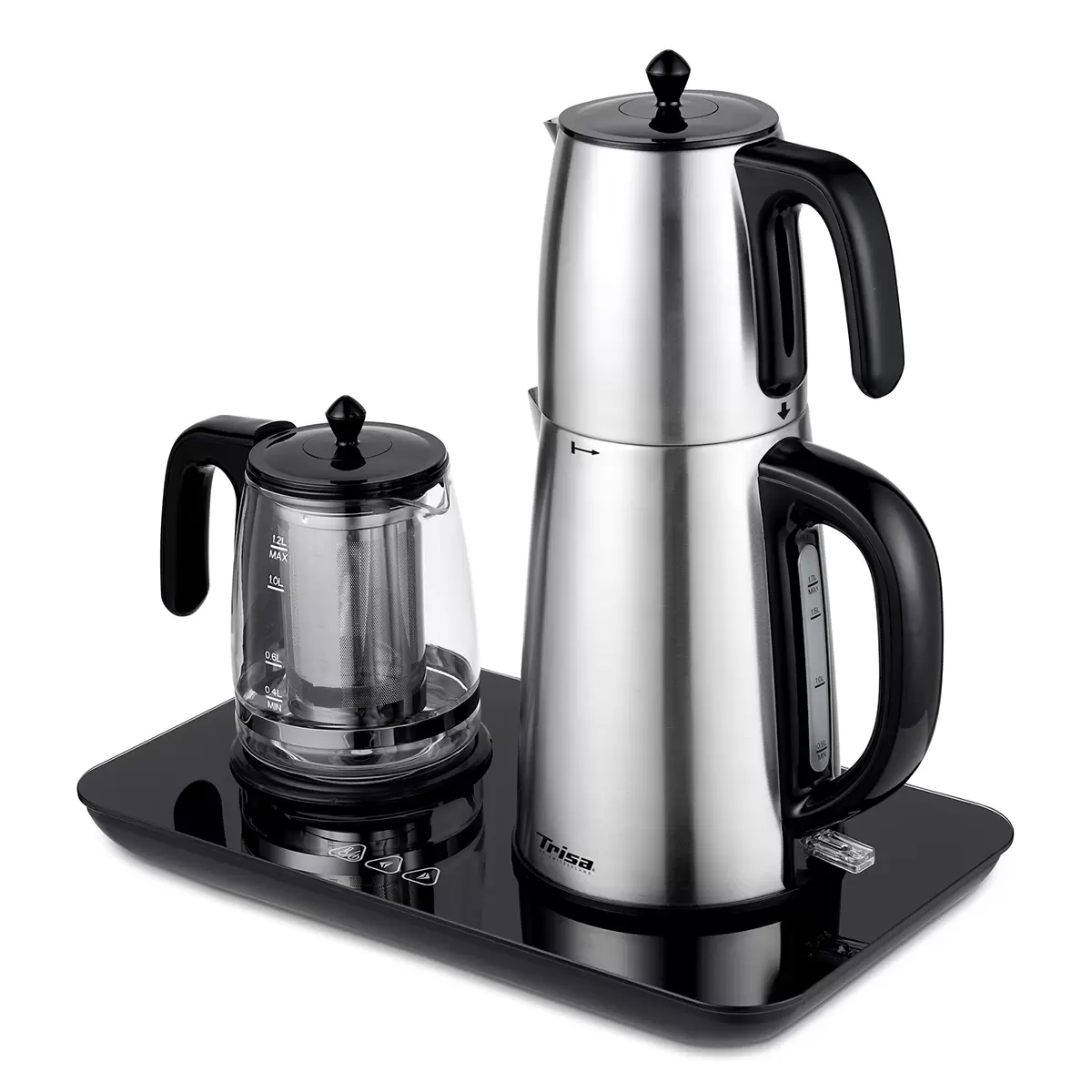 Wasserkocher-Set Tea Time Party schwarz,silber