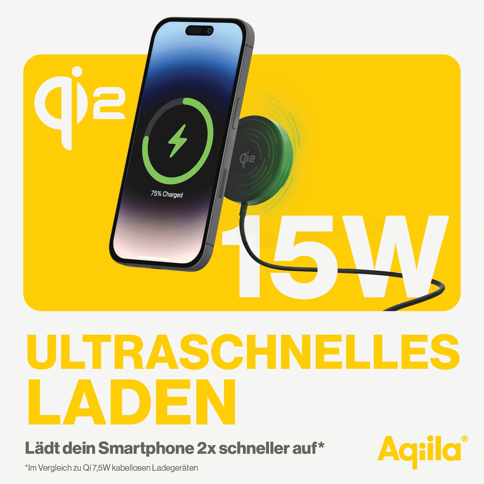 Aqiila Powerbird QC1 Drahtloses Handyladegerät und -halterung 15 W schwarz