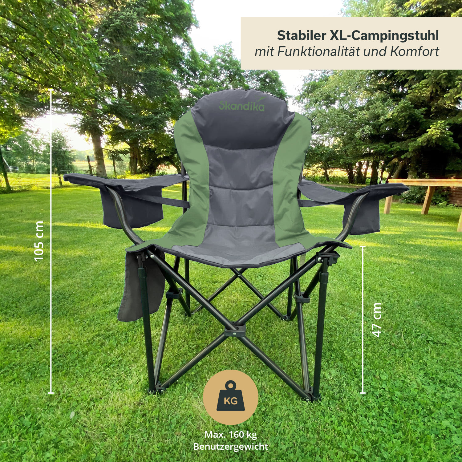 Skandika Relax Comfort vouwstoel - Green
