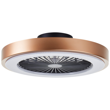Brilliant plafondventilator Slimline met lamp en RGB functie 40W goud