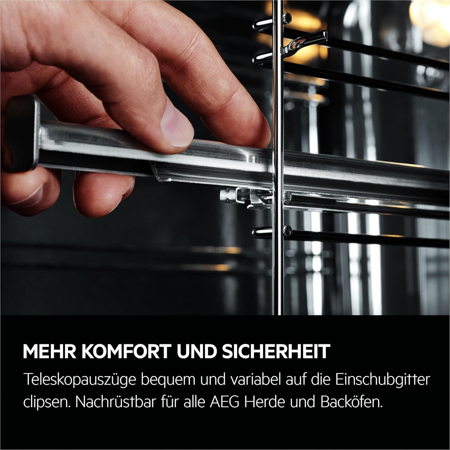 AEG Wifi Einbaubackofen, Serie 6 LED-Touchdisplay, Made in Germany, Pyrolyse Selbstreinigung, Kerntemperatursensor: Für Punktgenaues Garen, AirFry, 45 Automatikprogramme, Schwarz, TS6PB50WAB