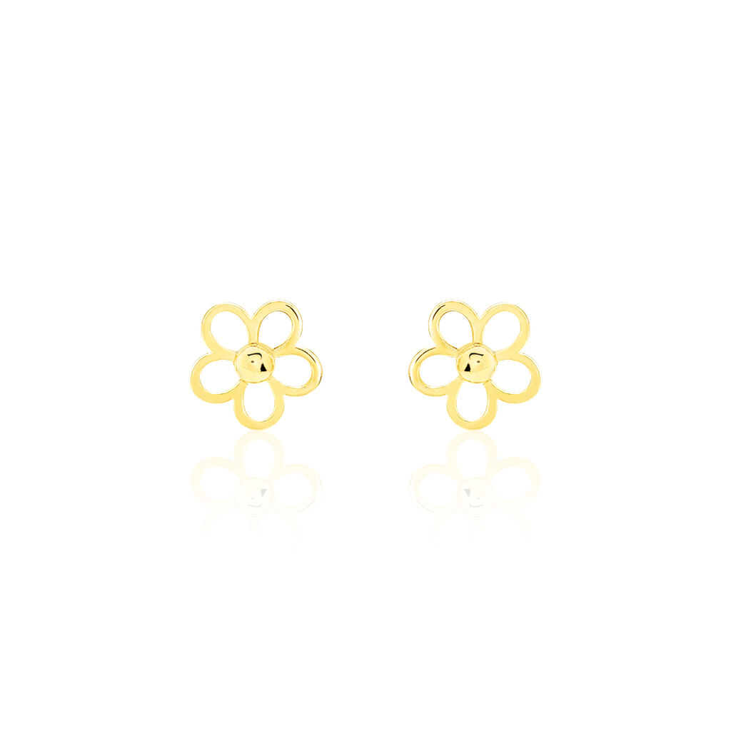 Boucles D'oreilles Puces Philine Fleur Or Jaune