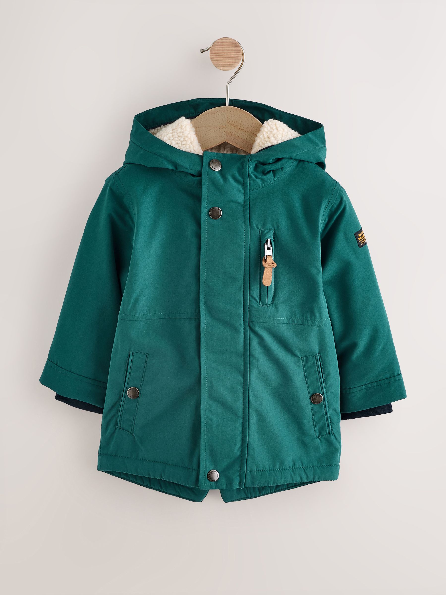 Donkergroen - Waterdichte parka met borgvoering (3mnd -7jr)