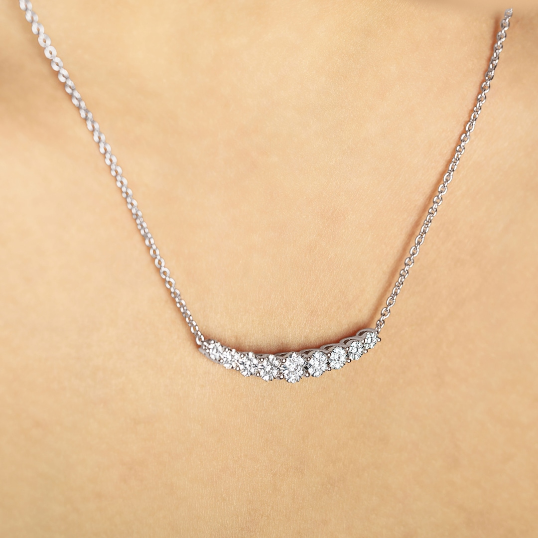 0.50 Karat Diamantencollier 750/18 K Weissgold