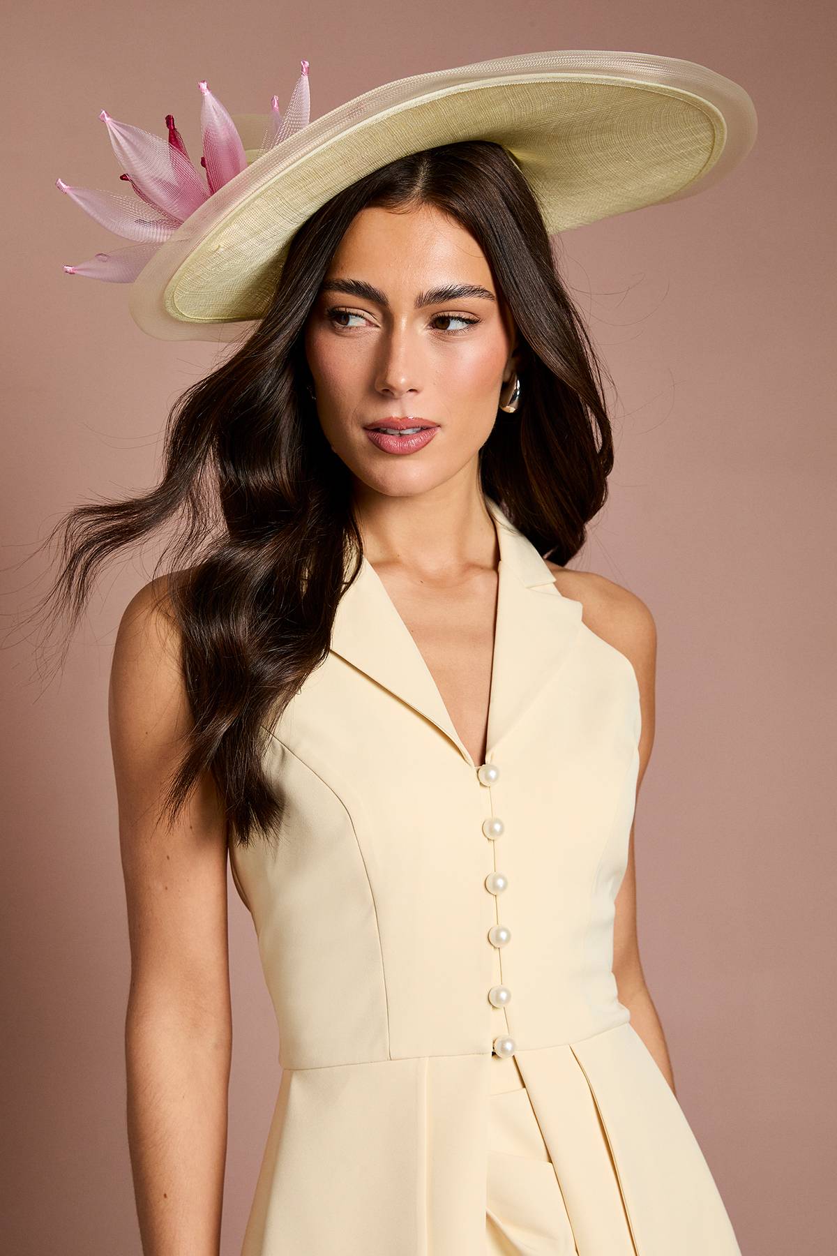 Coast Gilet Lisa Beige À Taille Plissée