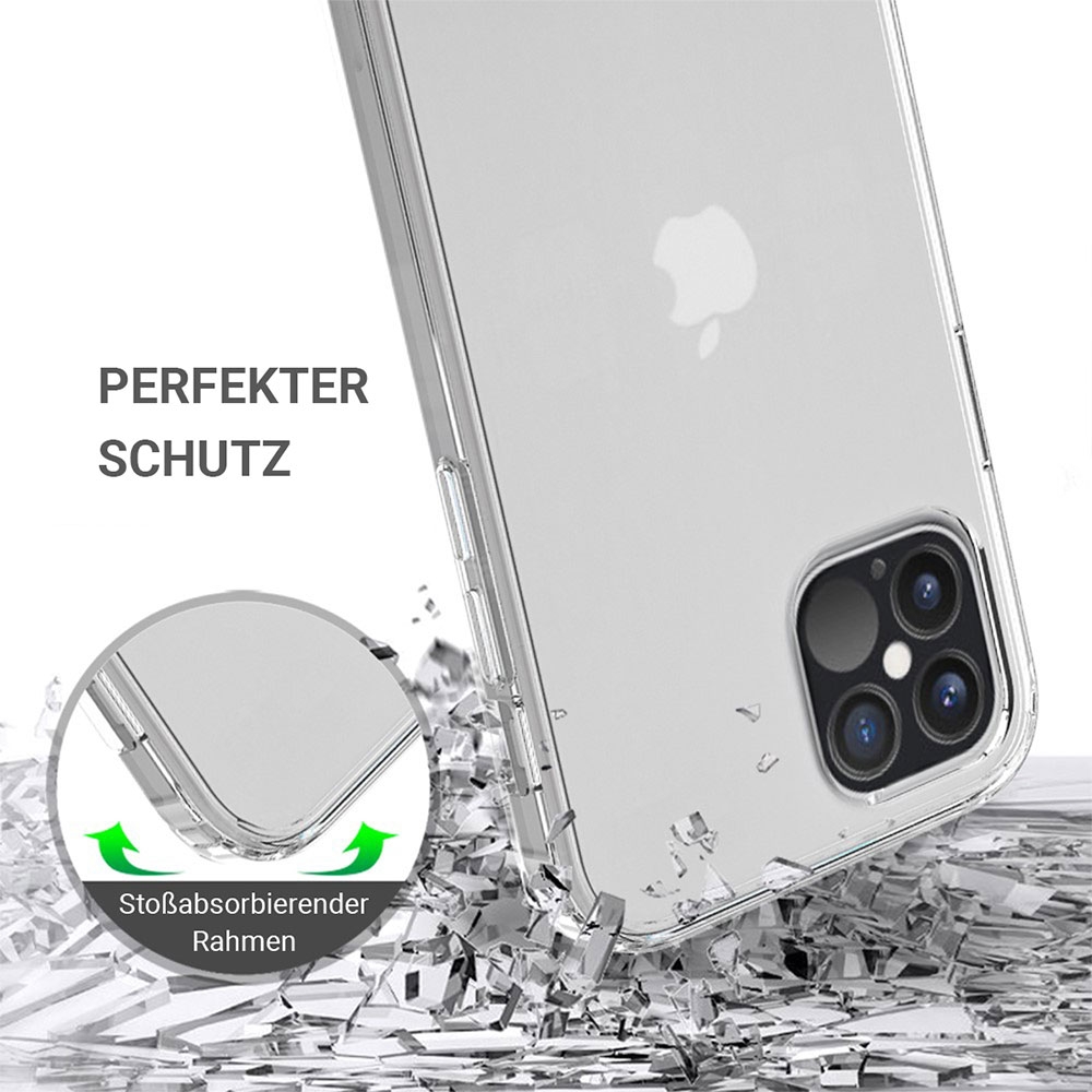iPhone 12 / iPhone 12 Pro Hybrid Hülle TPU Bumper   Acryl Rückseite Pankow (10692) - Transparent