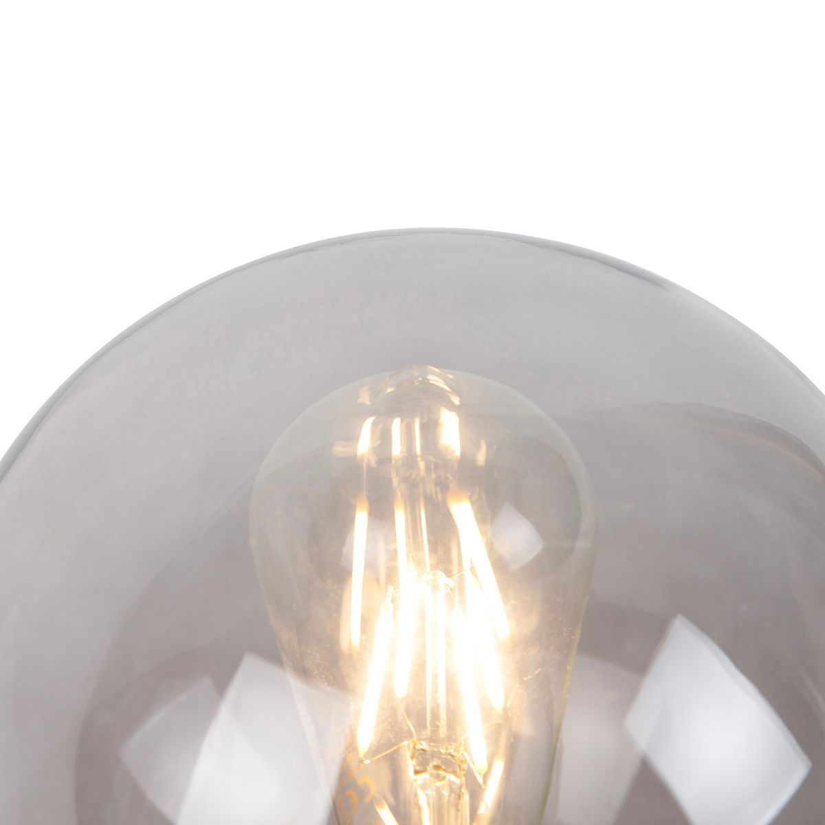 Art deco tafellamp messing met smoke glas - Pallon